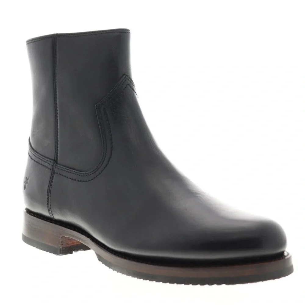 New Frye Sawyer Inside Zip 80304 Vintage Black Boots Mens Sz 8.5 M
